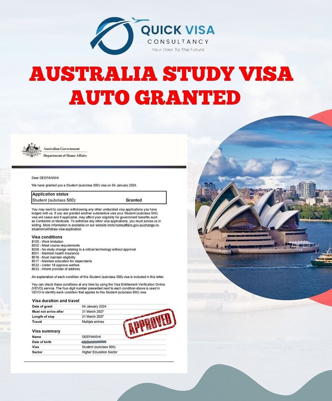 Quick Visa Consultancy | Success Stories