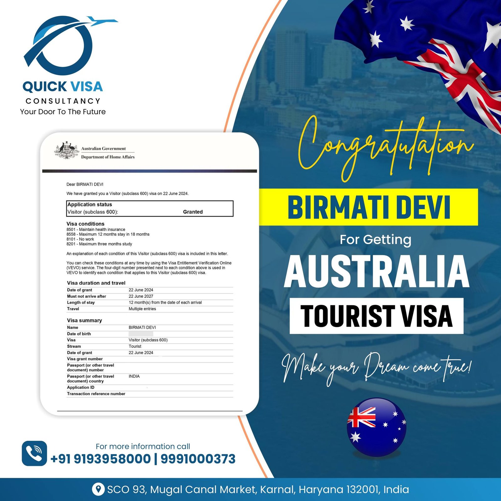 Quick Visa Consultancy | Success Stories